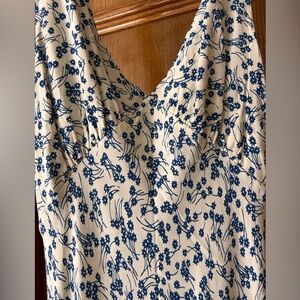 Reformation Beauden Blue and White Floral Maxi Dress